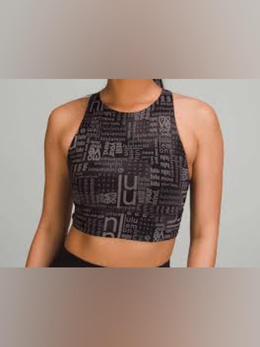 Lululemon Energy High Neck Long Line Sports Bra In Black Ombre